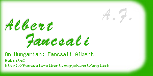 albert fancsali business card